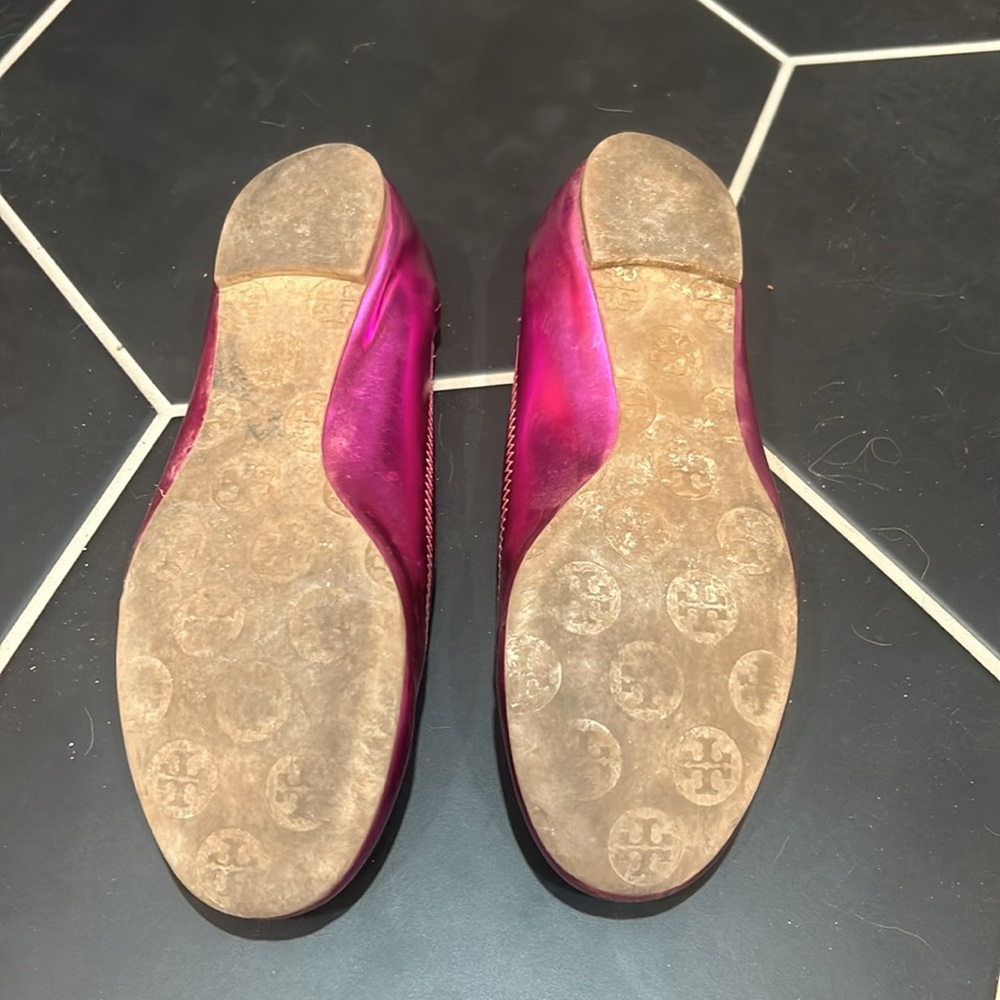 Tory Birch Miller Ballet Flats Pink 6 - Picture 2 of 5
